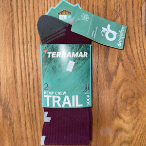 NIP Adult XL Terramar Hemp Crew DriRelease Performance Trail Socks (2 Pack)
